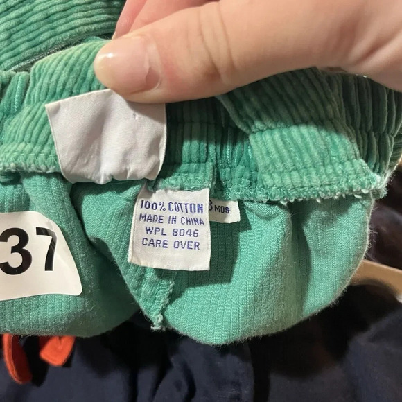 Vtg 90s Teal Green Corduroy Overalls 18 Months Toddler Boy Girl Colorful Classic - Picture 3 of 11